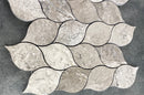 Silver Shadow Marble Leaf Design on 12" x 12" Mesh Mosaic Tile Silver Shadow Marble Leaf Design on 12" x 12" Mesh Mosaic Tile