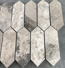 Silver Shadow Marble Strada Design on 12" x 12" Mesh Mosaic Tile Silver Shadow Marble Strada Design on 12" x 12" Mesh Mosaic Tile