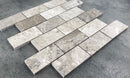 Silver Shadow Marble 2"x4" Brick Honed on 12" x 12" Mesh Mosaic Tile Silver Shadow Marble 2"x4" Brick Honed on 12" x 12" Mesh Mosaic Tile