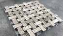 Silver Shadow Marble Basketweave Design on 12" x 12" Mesh Mosaic Tile Silver Shadow Marble Basketweave Design on 12" x 12" Mesh Mosaic Tile