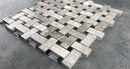 Silver Shadow Marble Basketweave Design on 12" x 12" Mesh Mosaic Tile Silver Shadow Marble Basketweave Design on 12" x 12" Mesh Mosaic Tile