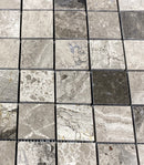 Silver Shadow Marble 2"x2" Honed on 12" x 12" Mesh Mosaic Tile Silver Shadow Marble 2"x2" Honed on 12" x 12" Mesh Mosaic Tile