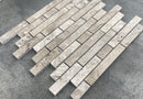 Silver Shadow Marble Liner on 12" x 12" Mesh Mosaic Tile Silver Shadow Marble Liner on 12" x 12" Mesh Mosaic Tile