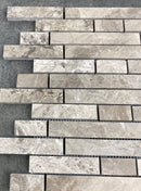 Silver Shadow Marble Liner on 12" x 12" Mesh Mosaic Tile Silver Shadow Marble Liner on 12" x 12" Mesh Mosaic Tile