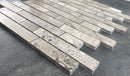 Silver Shadow Marble Liner on 12" x 12" Mesh Mosaic Tile Silver Shadow Marble Liner on 12" x 12" Mesh Mosaic Tile