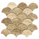 Patara Laguna Pattern 12" x 12" Honed Travertine Mesh-Mounted Mosaic Tile SKU-HSPATLMOSHF Mesh view on white background Patara Laguna Pattern 12" x 12" Honed Travertine Mesh-Mounted Mosaic Tile SKU-HSPATLMOSHF Mesh view on white background