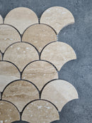 Patara Laguna Pattern 12" x 12" Honed Travertine Mesh-Mounted Mosaic Tile Patara Laguna Pattern 12" x 12" Honed Travertine Mesh-Mounted Mosaic Tile