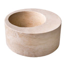 Light Beige Travertine Natural Stone Round Sink SKU-NTRSTC22 size (D)18" (H)8" product shot side view Light Beige Travertine Natural Stone Round Sink SKU-NTRSTC22 size (D)18" (H)8" product shot side view