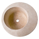 Light Beige Travertine Natural Stone Round Sink SKU-NTRSTC22 size (D)18" (H)8" product shot top view Light Beige Travertine Natural Stone Round Sink SKU-NTRSTC22 size (D)18" (H)8" product shot top view