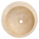 LightBeigeTravertineSlopedBathroomVesselSinkHoned_D_16_H1_6_H2_8SKU-YEDSIM12 top view LightBeigeTravertineSlopedBathroomVesselSinkHoned_D_16_H1_6_H2_8SKU-YEDSIM12 top view