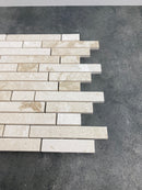 Shell Stone Limestone Stripe Liner on 12" x 12" Mesh Mosaic Tile Shell Stone Limestone Stripe Liner on 12" x 12" Mesh Mosaic Tile