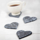 Luna Sky genuine marble heart shape coasters 4x5 polished set of 4 product SKU-MSLSHS4x5SP product shot Luna Sky genuine marble heart shape coasters 4x5 polished set of 4 product SKU-MSLSHS4x5SP product shot