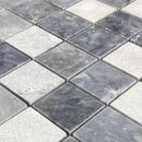Luna sky marble mosaic 2x2 honed sand blasted mix on 12x12 SKU-HSLS2x2BMOSH Close view of product. Luna sky marble mosaic 2x2 honed sand blasted mix on 12x12 SKU-HSLS2x2BMOSH Close view of product.