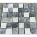 Luna sky marble mosaic 2x2 honed sand blasted mix on 12x12 SKU-HSLS2x2BMOSH Product view under sunlight. Luna sky marble mosaic 2x2 honed sand blasted mix on 12x12 SKU-HSLS2x2BMOSH Product view under sunlight.