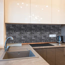 Luna sky marble mosaic 2x4 on 12x12 mesh brick SKU-HSLS2x4BMOSH Installed view Luna sky marble mosaic 2x4 on 12x12 mesh brick SKU-HSLS2x4BMOSH Installed view