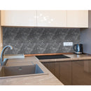 Luna sky marble mosaic leaf design on 12x12 mesh honed SKU-HSLSLEABMOSH Installed view of product Luna sky marble mosaic leaf design on 12x12 mesh honed SKU-HSLSLEABMOSH Installed view of product