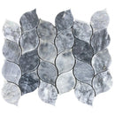 Luna sky marble mosaic leaf design on 12x12 mesh honed SKU-HSLSLEABMOSH Product shot on white background. Luna sky marble mosaic leaf design on 12x12 mesh honed SKU-HSLSLEABMOSH Product shot on white background.