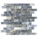 Luna sky marble mosaic liner on 12x12 mesh brick honed SKU-HSLSSLNBMOSH Mesh view on white background Luna sky marble mosaic liner on 12x12 mesh brick honed SKU-HSLSSLNBMOSH Mesh view on white background