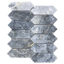 Luna sky marble mosaic strada on 12"x12" mesh brick honed SKU-HSLSSTRBMOSH Product shot on white background. Luna sky marble mosaic strada on 12"x12" mesh brick honed SKU-HSLSSTRBMOSH Product shot on white background.