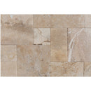 Mina rustic antique French pattern set travertine tile size pattern set surface brushed and chiseled SKU-10076469 top view of travertine tile Mina rustic antique French pattern set travertine tile size pattern set surface brushed and chiseled SKU-10076469 top view of travertine tile