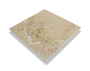 Mina rustic travertine tile surface brushed filled edge chiseled size 16"x16" SKU-10094903 The tile on white background Mina rustic travertine tile surface brushed filled edge chiseled size 16"x16" SKU-10094903 The tile on white background