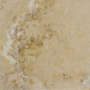 Mina rustic travertine tile surface brushed filled edge chiseled size 16"x16" SKU-1009490.2 Close-up shot of the travertine tile. Mina rustic travertine tile surface brushed filled edge chiseled size 16"x16" SKU-1009490.2 Close-up shot of the travertine tile.