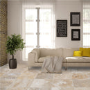 Mina rustic travertine tile surface honed filled SKU-10071430.2 installed view of the product on the floor Mina rustic travertine tile surface honed filled SKU-10071430.2 installed view of the product on the floor