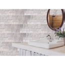 Mugla White Ledger 3D Panel 6"x24" Split-face Natural Marble Wall Tile Mugla White Ledger 3D Panel 6"x24" Split-face Natural Marble Wall Tile