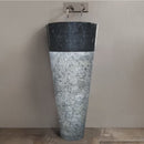 Natural Stone Black Marble Pedestal Conical Shaped Sink (D)16" (H)36" Natural Stone Black Marble Pedestal Conical Shaped Sink (D)16" (H)36"