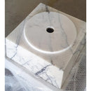 Natural Stone New York White Marble Pedestal Square Cone Shaped Sink Polished (W)16" (L)16" (H)36" SKU-NTRVS25 product shot sink back and drain hole picture Natural Stone New York White Marble Pedestal Square Cone Shaped Sink Polished (W)16" (L)16" (H)36" SKU-NTRVS25 product shot sink back and drain hole picture