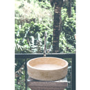 Natural Stone Classic Travertine Vessel Sink SKU-20020029 garden view Natural Stone Classic Travertine Vessel Sink SKU-20020029 garden view