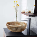 Natural Stone Honey Onyx Vessel Sink (D)16" (H)6" bathroom view Natural Stone Honey Onyx Vessel Sink (D)16" (H)6" bathroom view