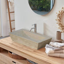 Natural Stone Light Travertine Farmhouse Sink SKU-20020047 room scene Natural Stone Light Travertine Farmhouse Sink SKU-20020047 room scene