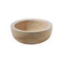 Natural Stone Light Travertine Round Vessel Sink (D)14" (H)7" SKU-20020007 on  white background Natural Stone Light Travertine Round Vessel Sink (D)14" (H)7" SKU-20020007 on  white background