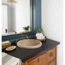Natural Stone Light Travertine Vessel Sink (D)14" (H)6" SKU-20020006 drop-in scene Natural Stone Light Travertine Vessel Sink (D)14" (H)6" SKU-20020006 drop-in scene