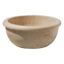 Natural Stone Light Travertine Vessel Sink (D)14" (H)6" SKU_20020006 on white background Natural Stone Light Travertine Vessel Sink (D)14" (H)6" SKU_20020006 on white background