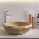 Natural Stone Light Travertine Vessel Sink SKU-20020041 bathroom scene Natural Stone Light Travertine Vessel Sink SKU-20020041 bathroom scene