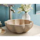 Natural Stone Pumpkin Light Travertine Vessel Sink 16x6 SKU-20020021 Installed view Natural Stone Pumpkin Light Travertine Vessel Sink 16x6 SKU-20020021 Installed view