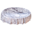 New York White Marble Oval Shape Vessel Sink Polished (W)16" (L)26" (H)5" SKU-NTRVS09 product shot angle view New York White Marble Oval Shape Vessel Sink Polished (W)16" (L)26" (H)5" SKU-NTRVS09 product shot angle view