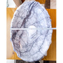 New York White Marble Oval Shape Vessel Sink Polished (W)16" (L)26" (H)5" SKU-NTRVS09 product shot top view width measure New York White Marble Oval Shape Vessel Sink Polished (W)16" (L)26" (H)5" SKU-NTRVS09 product shot top view width measure
