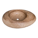 Noce Brown Travertine Natural Stone Kayak Sink SKU-NTRSTC21 Size (W)23" (L)16" (H)6" product shot angle view Noce Brown Travertine Natural Stone Kayak Sink SKU-NTRSTC21 Size (W)23" (L)16" (H)6" product shot angle view