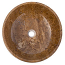 Noce Brown Travertine Natural Stone Vessel Sink Polished (D)16" (H)6" Noce Brown Travertine Natural Stone Vessel Sink Polished (D)16" (H)6"