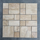 Patara Mini Pattern 12" x 12" Honed Travertine Mesh-Mounted Mosaic Tile Patara Mini Pattern 12" x 12" Honed Travertine Mesh-Mounted Mosaic Tile