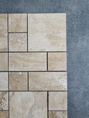Patara Mini Pattern 12" x 12" Honed Travertine Mesh-Mounted Mosaic Tile Patara Mini Pattern 12" x 12" Honed Travertine Mesh-Mounted Mosaic Tile