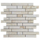 Shell Stone Limestone Strip Liner on 12" x 12" Mesh Mosaic Tile SKU-HSSSSLNBMOSH Mesh view on white background Shell Stone Limestone Strip Liner on 12" x 12" Mesh Mosaic Tile SKU-HSSSSLNBMOSH Mesh view on white background