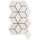Shell Stone Limestone Rhombus Design on 12" x 12" Mesh Mosaic Tile SKU-HSSSRHMDMOSH Mesh view on white background Shell Stone Limestone Rhombus Design on 12" x 12" Mesh Mosaic Tile SKU-HSSSRHMDMOSH Mesh view on white background