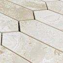 Shell Stone Limestone Strada Design on 12" x 12" Mesh Mosaic Tile SKU-HSSSSTRDMOSH close view Shell Stone Limestone Strada Design on 12" x 12" Mesh Mosaic Tile SKU-HSSSSTRDMOSH close view