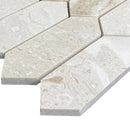Shell Stone Limestone Strada Design on 12" x 12" Mesh Mosaic Tile SKU-HSSSSTRDMOSH corner view Shell Stone Limestone Strada Design on 12" x 12" Mesh Mosaic Tile SKU-HSSSSTRDMOSH corner view