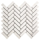 Shell Stone Limestone 1"x3" Herringbone on 12" x 12" Mesh Mosaic Tile SKU-HSSS1x3HBMOSH Mesh view on white background Shell Stone Limestone 1"x3" Herringbone on 12" x 12" Mesh Mosaic Tile SKU-HSSS1x3HBMOSH Mesh view on white background