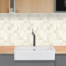 Shell Stone Limestone 2"x2" Honed on 12" x 12" Mesh Mosaic Tile SKU-HSSS2x2BMOSH Installed view of meshes  Shell Stone Limestone 2"x2" Honed on 12" x 12" Mesh Mosaic Tile SKU-HSSS2x2BMOSH Installed view of meshes